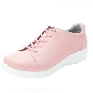 Traq By Alegria Pink Leather Comfort Smart Sneakers Casual Walking Shoes Size 39